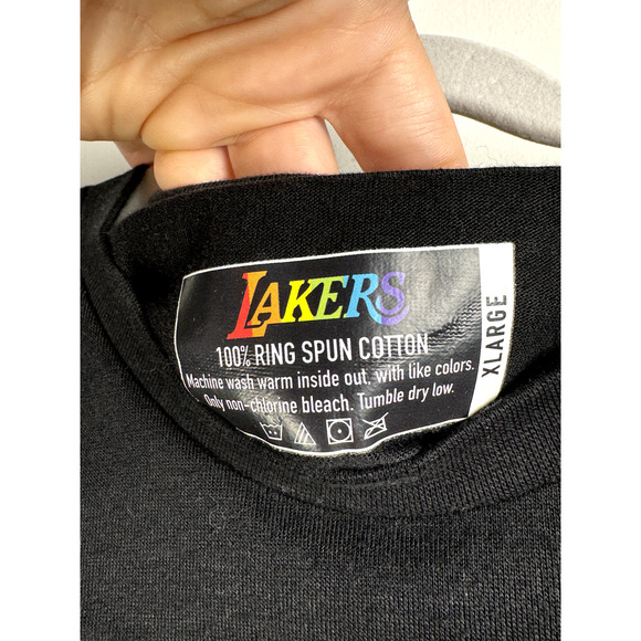 Lakers Logo Unisex Rainbow Shirt Athleisure Sportswear Casual Fandom Basketball - Picture 6 of 7